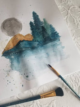 Load image into Gallery viewer, Wilderness Mountain Moon Waterpaint View Digital Copy