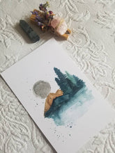Load image into Gallery viewer, Wilderness Mountain Moon Waterpaint View Digital Copy