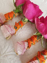 Load image into Gallery viewer, Rose Quartz, Palo Santo, Rose Smudge stick