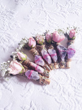 Load image into Gallery viewer, Amethyst, Lavender, Rose and Palo Santo Smudge stick