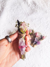 Load image into Gallery viewer, Amethyst, Lavender, Rose and Palo Santo Smudge stick
