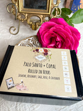 Load image into Gallery viewer, Copal Dipped Palo Santo Sticks Rolled In Herbs, Incense Gift Set