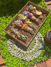 Load image into Gallery viewer, Smudge Stick With Flowers, Home Cleansing, Calming Gifts Women, Witchy Accessories, Meditation Altar, FRUIT Smudge Sticks
