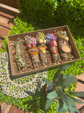 Load image into Gallery viewer, Smudge Stick With Flowers, Home Cleansing, Calming Gifts Women, Witchy Accessories, Meditation Altar, FRUIT Smudge Sticks