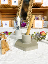 Load image into Gallery viewer, Cement Chime Candle, Palo Santo, Smudging Holder for your Altar Space
