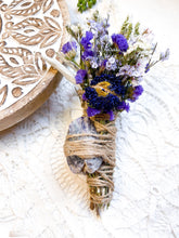 Load image into Gallery viewer, Amethyst, Sage, Rosemary, Lavender and Wild Flower Smudge Stick