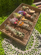Load image into Gallery viewer, Smudge Stick With Flowers, Home Cleansing, Calming Gifts Women, Witchy Accessories, Meditation Altar, FRUIT Smudge Sticks
