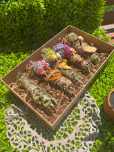 Load image into Gallery viewer, Smudge Stick With Flowers, Home Cleansing, Calming Gifts Women, Witchy Accessories, Meditation Altar, FRUIT Smudge Sticks