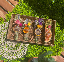 Load image into Gallery viewer, Smudge Stick With Flowers, Home Cleansing, Calming Gifts Women, Witchy Accessories, Meditation Altar, Citrus Smudge Sticks