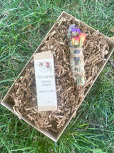 Load image into Gallery viewer, Smudge Stick With Flowers, Home Cleansing, Calming Gifts Women, Meditation Altar, Black Tourmaline Smudge Stick, Protection