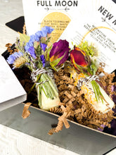 Load image into Gallery viewer, New Moon and Full Moon Intention Candle Packed with Crystals, Herbs, and Flowers