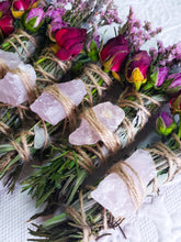 Load image into Gallery viewer, Rose Quartz Rosemary, Sage, Lavender Smudge stick