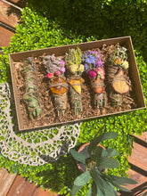 Load image into Gallery viewer, Smudge Stick With Flowers, Home Cleansing, Calming Gifts Women, Witchy Accessories, Meditation Altar, FRUIT Smudge Sticks