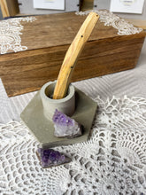 Load image into Gallery viewer, Cement Chime Candle, Palo Santo, Smudging Holder for your Altar Space