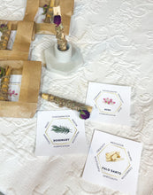 Load image into Gallery viewer, Smudge Stick with Rose , Palo Santo, Rosemary Herbal Wand