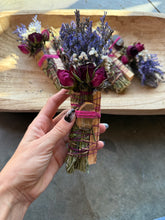 Load image into Gallery viewer, Tiger Eye, Palo Santo, Sage, Rosemary and Lavender Smudge Stick
