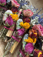 Load image into Gallery viewer, Geode, Sage, Lavender, Palo Santo and Rosemary Smudge Stick
