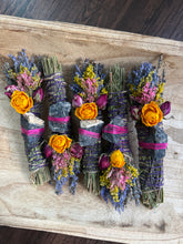 Load image into Gallery viewer, Black Onyx, Sage, Rosemary and Lavender Smudge Stick
