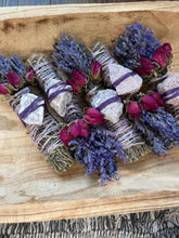 Load image into Gallery viewer, Lepidolite, Sage, Rosemary and Lavender Smudge Stick
