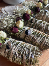 Load image into Gallery viewer, Yin Yang, Bringing Balance,  Cedar, Lavender and Palo Santo   Smudge stick
