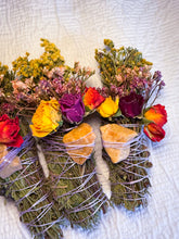 Load image into Gallery viewer, Yellow Jade &amp; Cedar Smudge Stick
