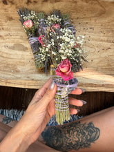 Load image into Gallery viewer, Amethyst, Palo Santo and Lavender Smudge Stick

