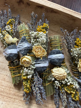 Load image into Gallery viewer, Black Tourmaline, Palo Santo, Lavender and Rose Smudge Stick
