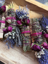Load image into Gallery viewer, Tiger Eye, Palo Santo, Sage, Rosemary and Lavender Smudge Stick
