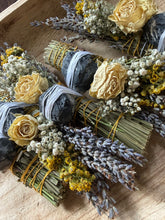 Load image into Gallery viewer, Black Tourmaline, Palo Santo, Lavender and Rose Smudge Stick
