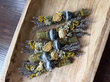 Load image into Gallery viewer, Black Tourmaline, Palo Santo, Lavender and Rose Smudge Stick
