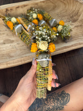 Load image into Gallery viewer, Pyrite, Palo Santo, Sage, Rosemary and Lavender Smudge Stick
