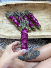 Load image into Gallery viewer, Sage, Rose, Rosemary and Lavender Smudge Stick
