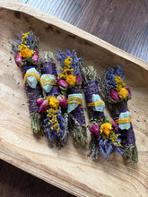 Load image into Gallery viewer, Amazonite, Sage, Rosemary and Lavender Smudge Stick
