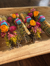 Load image into Gallery viewer, Blue Howlite, Sage, Rosemary, Lavender and Palo Santo Smudge Stick
