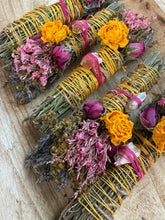 Load image into Gallery viewer, Citrine, Sage, Rosemary and Lavender Smudge Stick
