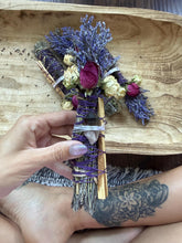 Load image into Gallery viewer, Smoky Quartz, Sage, Rosemary and Lavender Smudge Stick image 9
