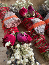 Load image into Gallery viewer, Leopard Skin Jasper, sage, rosemary and lavender smudge stick photo 4
