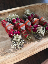 Load image into Gallery viewer, Leopard Skin Jasper, sage, rosemary and lavender smudge stick photo 5
