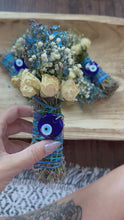 Load and play video in Gallery viewer, Evil Eye Charm, Sage, Rosemary and Lavender Smudge Stick
