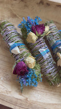 Load and play video in Gallery viewer, Blue Chalcedony, Cedar and Eucalyptus Smudge Stick
