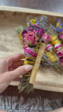Load and play video in Gallery viewer, Desert Rose, Palo Santo, Sage, Rosemary and Lavender Smudge Stick
