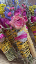Load and play video in Gallery viewer, Desert Rose, Palo Santo, Sage, Rosemary and Lavender Smudge Stick
