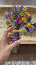 Load and play video in Gallery viewer, Amazonite, Sage, Rosemary and Lavender Smudge Stick

