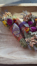 Load and play video in Gallery viewer, Sunstone Smudge Stick, Cedar and Lavender Smoke Cleansing Wand, Alternative to Sage
