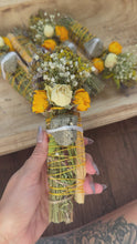 Load and play video in Gallery viewer, Pyrite, Palo Santo, Sage, Rosemary and Lavender Smudge Stick
