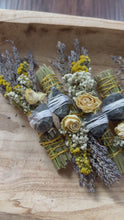Load and play video in Gallery viewer, Black Tourmaline, Palo Santo, Lavender and Rose Smudge Stick
