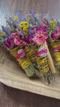 Load and play video in Gallery viewer, Desert Rose, Palo Santo, Sage, Rosemary and Lavender Smudge Stick

