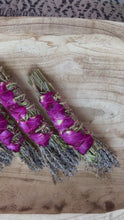 Load and play video in Gallery viewer, Sage, Rose, Rosemary and Lavender Smudge Stick
