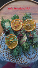 Load and play video in Gallery viewer, Yule Tide  Cedar, Juniper, Orange, Basil, Smudge stick
