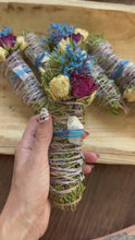 Load and play video in Gallery viewer, Blue Chalcedony, Cedar and Eucalyptus Smudge Stick
